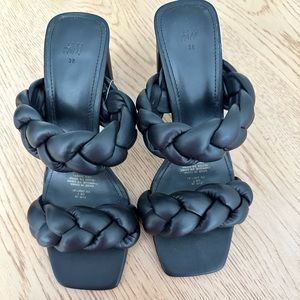 NWT H&M women braided heel sandals size 7